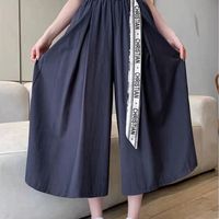 Women's Weekend Daily Casual Simple Style Simple Solid Color Calf-length Pocket Belt Casual Pants main image 4