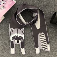 Unisex Cute Dog Fox Cat Pound Twill Fiber Printing Silk Scarf sku image 8