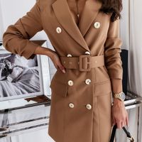 Women's Coat Long Sleeve Blazers Business Streetwear Solid Color main image 3