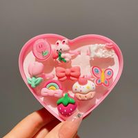 Cartoon Style Rabbit Heart Shape Plastic Resin Girl's Rings sku image 4