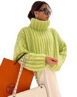 Femmes Chandail Manche Longue Pulls & Cardigans Style Simple Couleur Unie main image 3