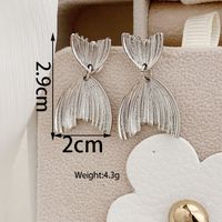 1 Pair Elegant Lady Fish Tail Alloy White Gold Plated Drop Earrings sku image 1