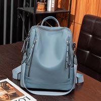 Waterproof Anti-theft Solid Color Casual Daily Street Women's Backpack sku image 2