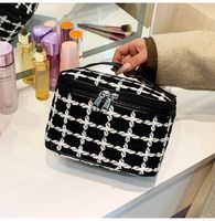 Streetwear Houndstooth Leopard Checkered Canvas Polyester Square Makeup Bags sku image 1