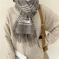 Women's Elegant Plaid Cotton Scarf main image 6