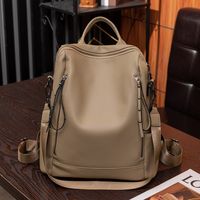Waterproof Anti-theft Solid Color Casual Daily Street Women's Backpack sku image 1