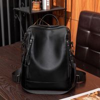 Waterproof Anti-theft Solid Color Casual Daily Street Women's Backpack sku image 3