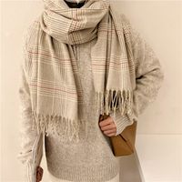 Women's Elegant Plaid Cotton Scarf sku image 4