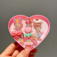 Cartoon Style Rabbit Heart Shape Plastic Resin Girl's Rings sku image 5