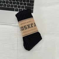 Unisex Sports Solid Color Cotton Crew Socks A Pair sku image 9