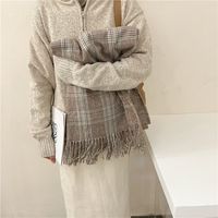 Women's Elegant Plaid Cotton Scarf sku image 8