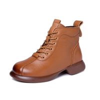 Women's Basic Vintage Style Solid Color Round Toe Martin Boots main image 4