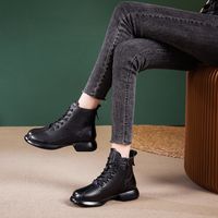 Women's Basic Vintage Style Solid Color Round Toe Martin Boots main image 2