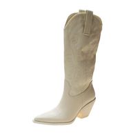 Women's Vintage Style Solid Color Point Toe Classic Boots sku image 7