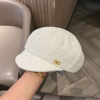 Women's Cute Sweet Simple Style Plaid Curved Eaves Beret Hat main image 4