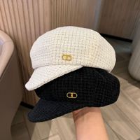 Women's Cute Sweet Simple Style Plaid Curved Eaves Beret Hat main image 1