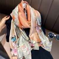 Women's Elegant Flower Polyester Silk Scarves main image 4