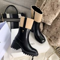 Women's Vintage Style Solid Color Square Toe Classic Boots sku image 10
