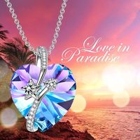 1 Piece Fashion Heart Shape Artificial Crystal Alloy Plating Rhinestones Women's Pendant Necklace main image 4
