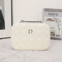 Classic Style Solid Color Pu Leather Square Makeup Bags sku image 6