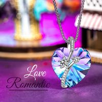 1 Piece Fashion Heart Shape Artificial Crystal Alloy Plating Rhinestones Women's Pendant Necklace main image 1