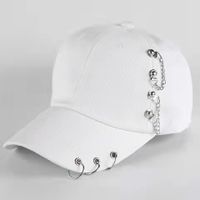 Unisex Hip-hop Streetwear Star Smiley Face Solid Color Metal Curved Eaves Baseball Cap sku image 16