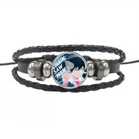 1 Piece Fashion Anime Pu Leather Drawstring Glass Unisex Bracelets sku image 18