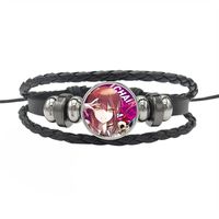 1 Piece Fashion Anime Pu Leather Drawstring Glass Unisex Bracelets sku image 11