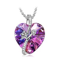 1 Piece Fashion Heart Shape Artificial Crystal Alloy Plating Rhinestones Women's Pendant Necklace main image 3