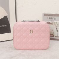 Classic Style Solid Color Pu Leather Square Makeup Bags sku image 7