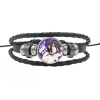 1 Piece Fashion Anime Pu Leather Drawstring Glass Unisex Bracelets sku image 8