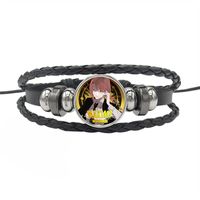 1 Piece Fashion Anime Pu Leather Drawstring Glass Unisex Bracelets sku image 12