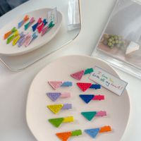 Fashion Triangle Letter Alloy Stoving Varnish Hair Clip 1 Piece main image 4