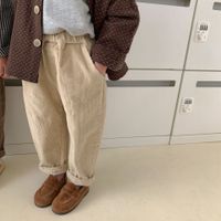 Vintage Style Solid Color Cotton Blend Boys Pants sku image 9