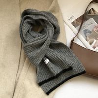 Unisex Simple Style Solid Color Knit Scarf sku image 2