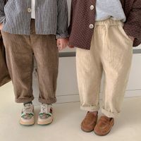 Vintage Style Solid Color Cotton Blend Boys Pants main image 1
