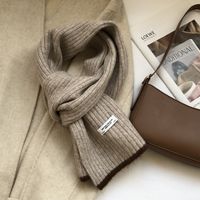 Unisex Simple Style Solid Color Knit Scarf sku image 6