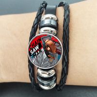 1 Piece Fashion Anime Pu Leather Drawstring Glass Unisex Bracelets main image 2