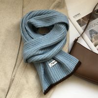 Unisex Simple Style Solid Color Knit Scarf sku image 3