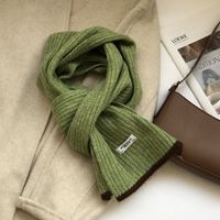 Unisex Simple Style Solid Color Knit Scarf sku image 1