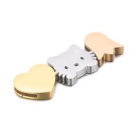 1 Piece 39 * 13mm Stainless Steel 18K Gold Plated Animal Heart Shape Polished Spacer Bars main image 6