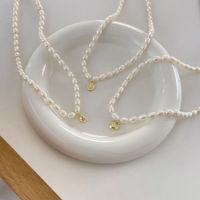 1 Piece Retro Heart Shape Freshwater Pearl Beaded Necklace main image 4