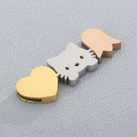 1 Piece 39 * 13mm Stainless Steel 18K Gold Plated Animal Heart Shape Polished Spacer Bars main image 1
