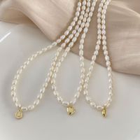 1 Piece Retro Heart Shape Freshwater Pearl Beaded Necklace main image 6