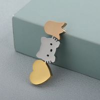 1 Piece 39 * 13mm Stainless Steel 18K Gold Plated Animal Heart Shape Polished Spacer Bars main image 4