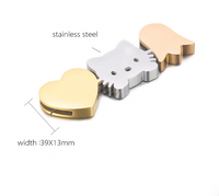 1 Piece 39 * 13mm Stainless Steel 18K Gold Plated Animal Heart Shape Polished Spacer Bars main image 2