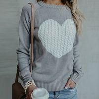Women's Sweater Long Sleeve Sweaters & Cardigans Elegant Heart Shape main image 4