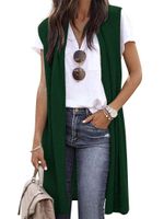 Women's Streetwear Solid Color Placket Vest Vest main image 3