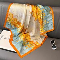 Women's Streetwear Color Block Imitated Silk Printing Scarf main image 2