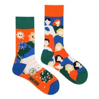 Unisex Casual Portrait Abstract Cotton Printing Crew Socks A Pair sku image 22